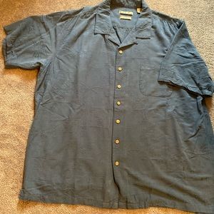 Batck Bay 100% silk Men’s XXLT Blue Shirt